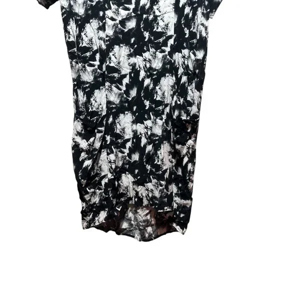 Whistles Hannah Suki Floral Abstract Tunic Dress Women 8 Black White Knee Length - Picture 8 of 16